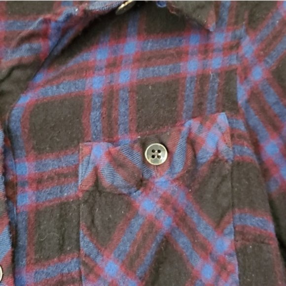 Cabi/ Black & Blue Ruffle Flannel - Picture 3 of 4